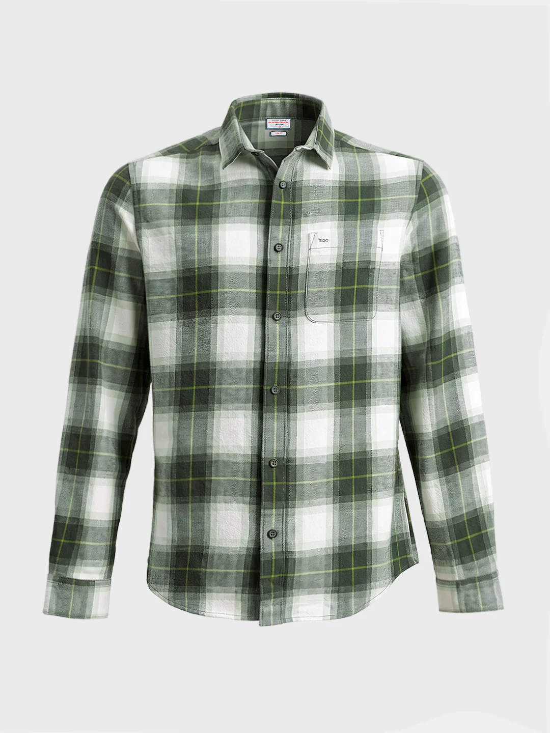 Men's Green Slim Fit Checkered Casual Shirt - Image 6