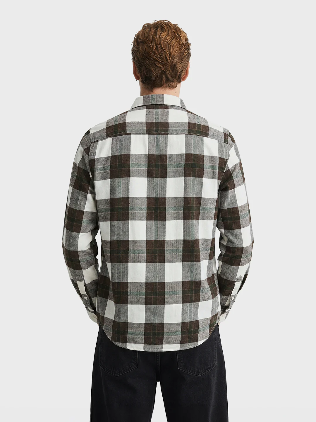Men's Green Slim Fit Checkered Casual Shirt - Image 5
