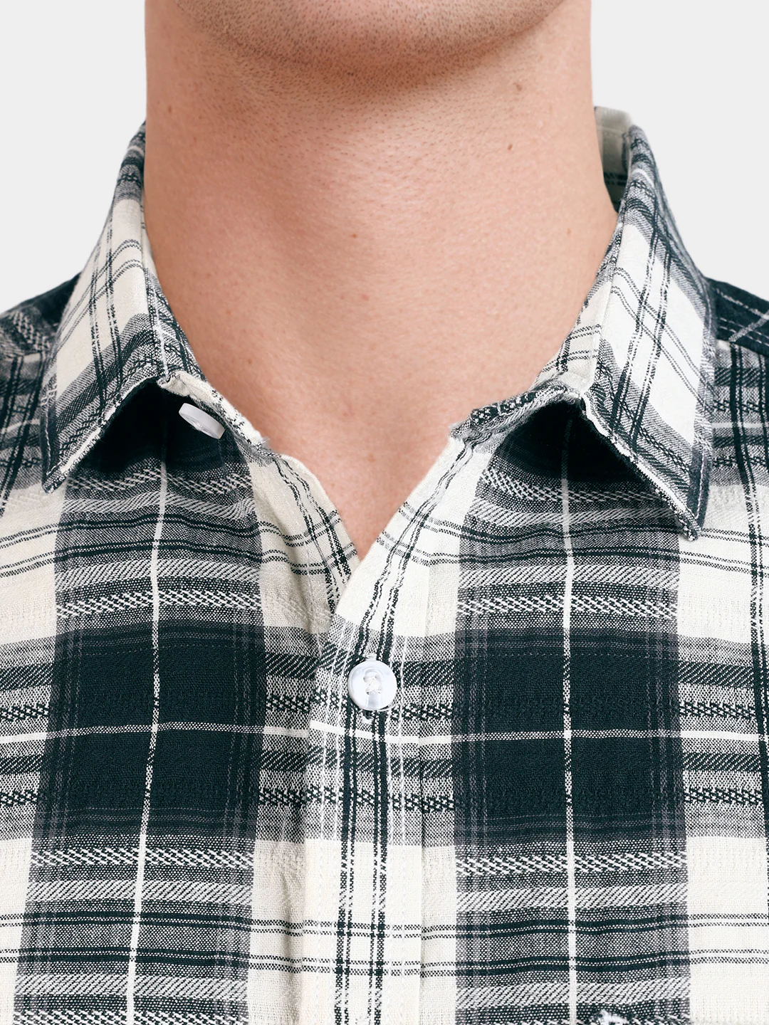 Men's Green Slim Fit Checkered Casual Shirt - Image 3