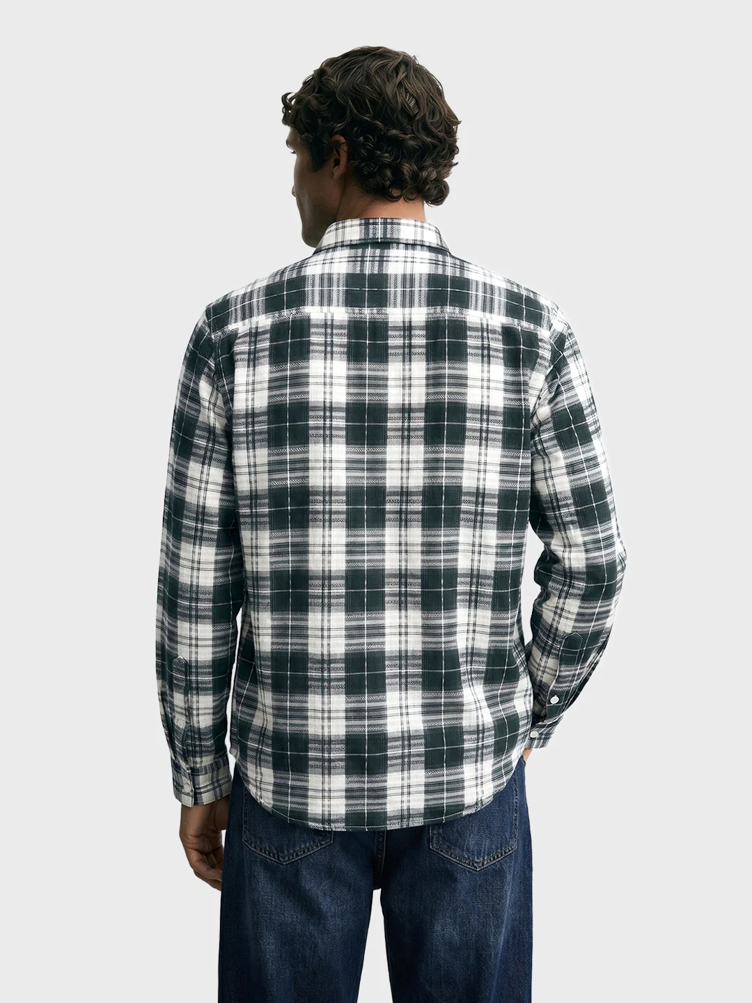 Men's Green Slim Fit Checkered Casual Shirt - Image 5