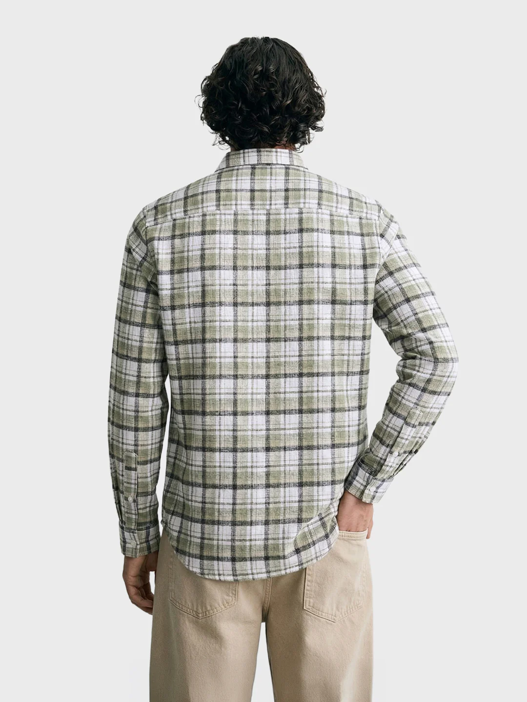 Men's Green Slim Fit Checkered Casual Shirt - Image 5