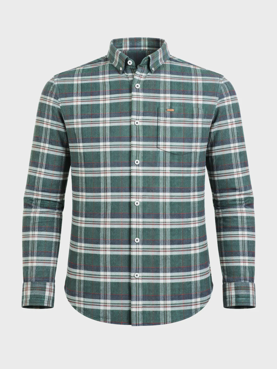 Men's Green Slim Fit Checkered Casual Shirt - Image 5