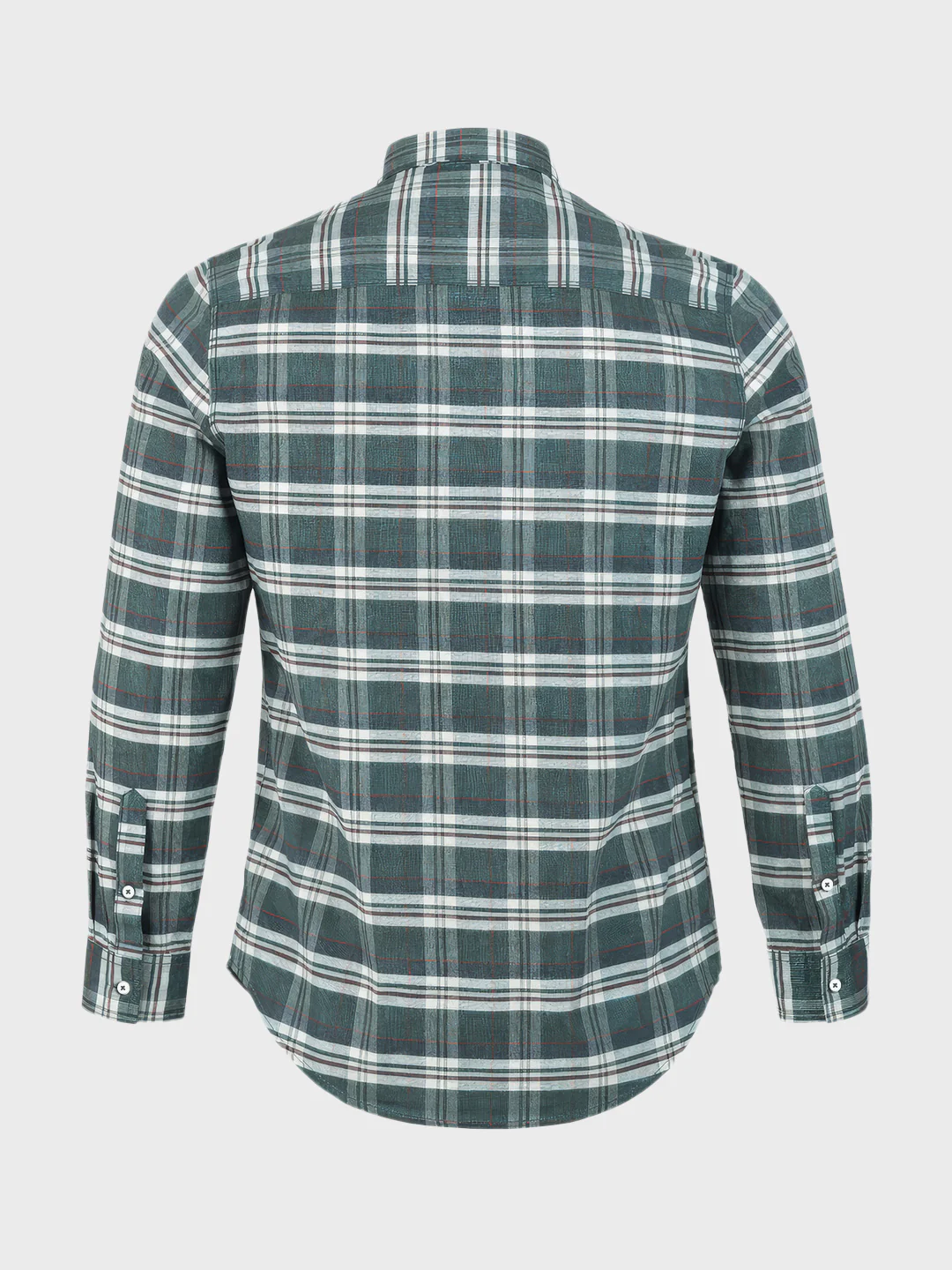 Men's Green Slim Fit Checkered Casual Shirt - Image 6