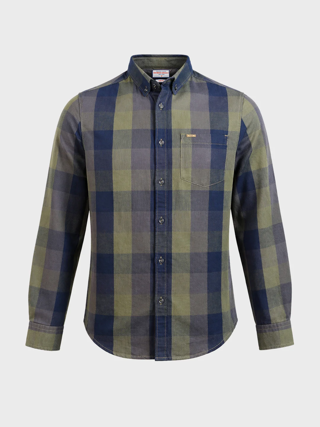 Men's Green Slim Fit Checkered Casual Shirts - Image 6