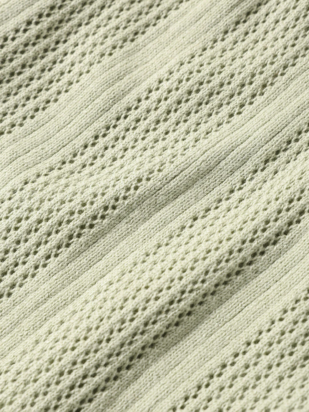 Men's Green Slim Fit Flat Knit Textured Shirt - Image 3
