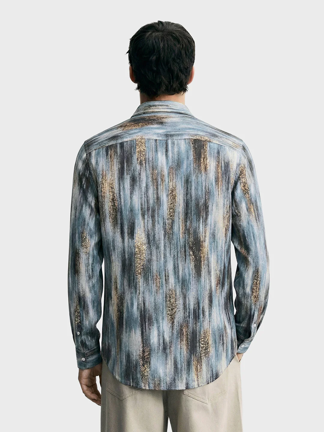 Men's Green Slim Fit Party Wear Printed Shirt - Image 2