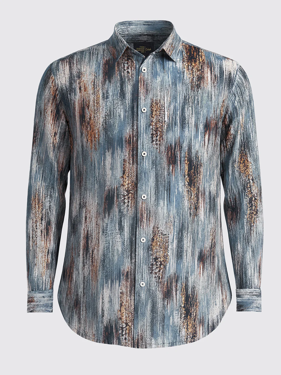 Men's Green Slim Fit Party Wear Printed Shirt - Image 4