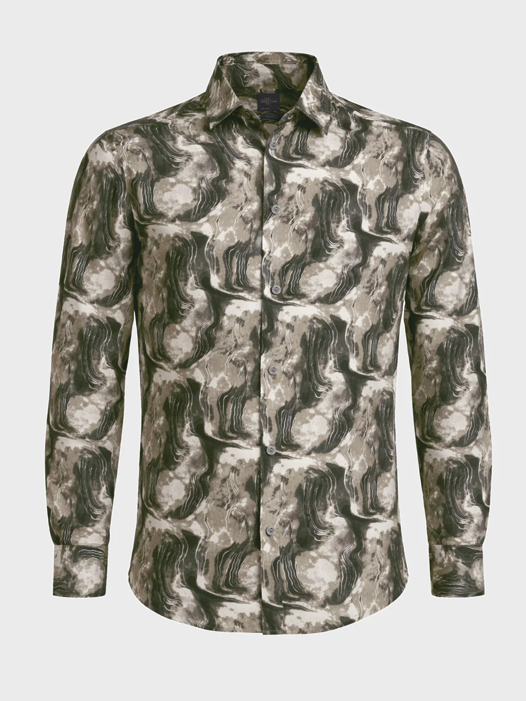 Men's Green Slim Fit Party Wear Printed Shirt - Image 3