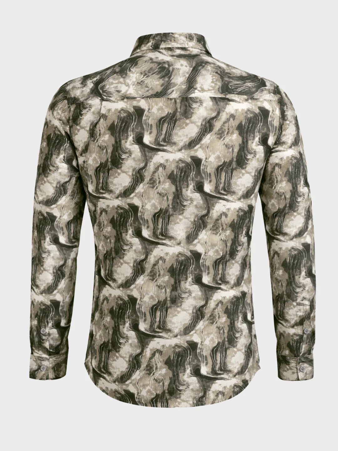 Men's Green Slim Fit Party Wear Printed Shirt - Image 4