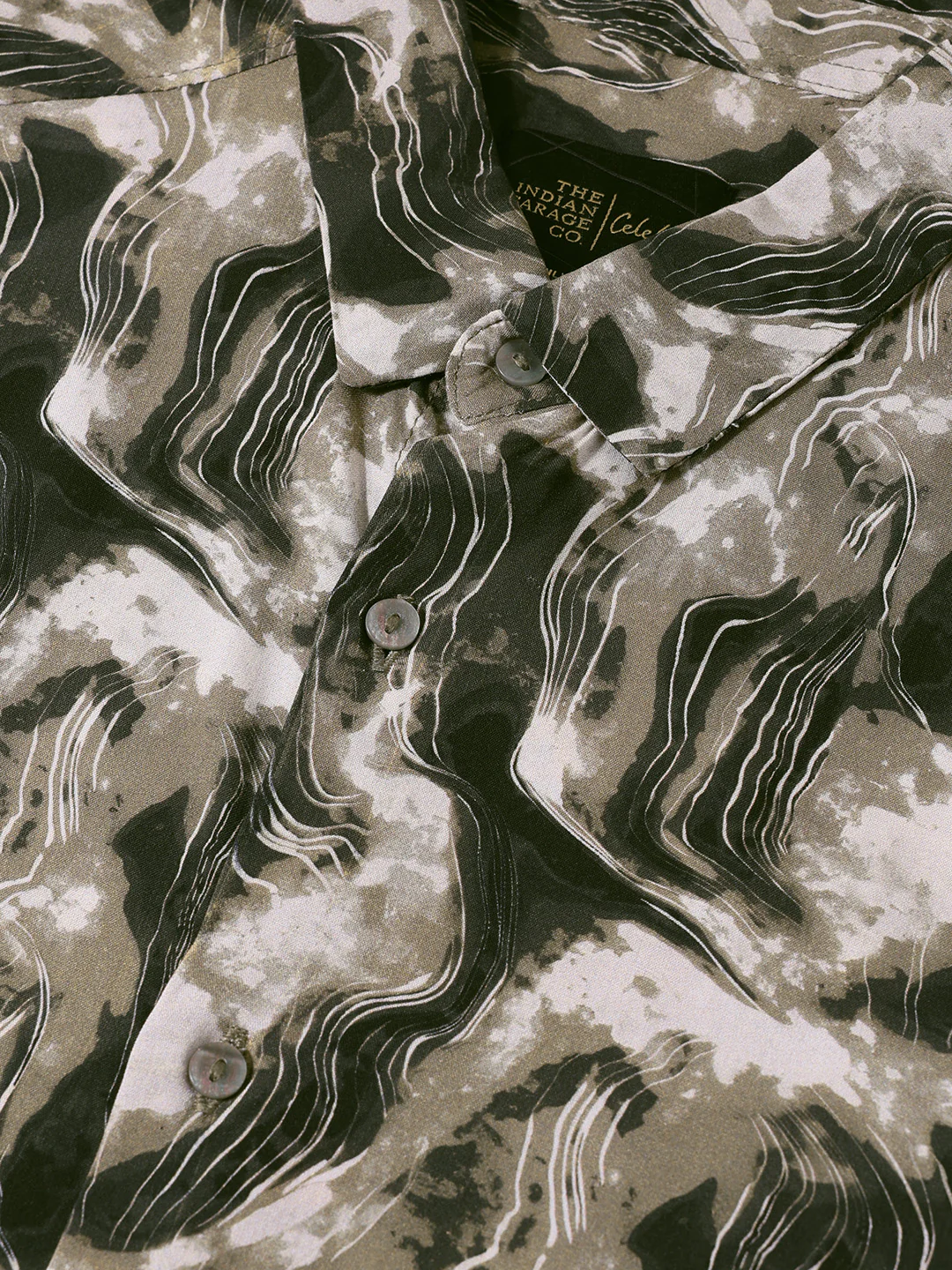 Men's Green Slim Fit Party Wear Printed Shirt - Image 5