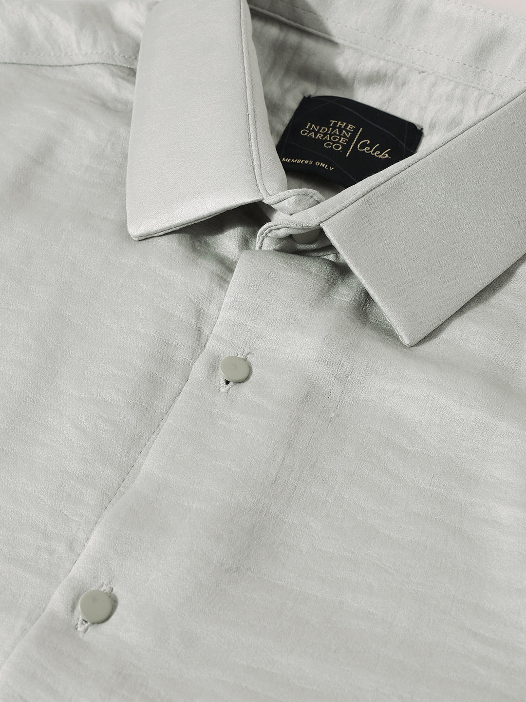 Men's Green Slim Fit Party Wear Solid Shirt - Image 3