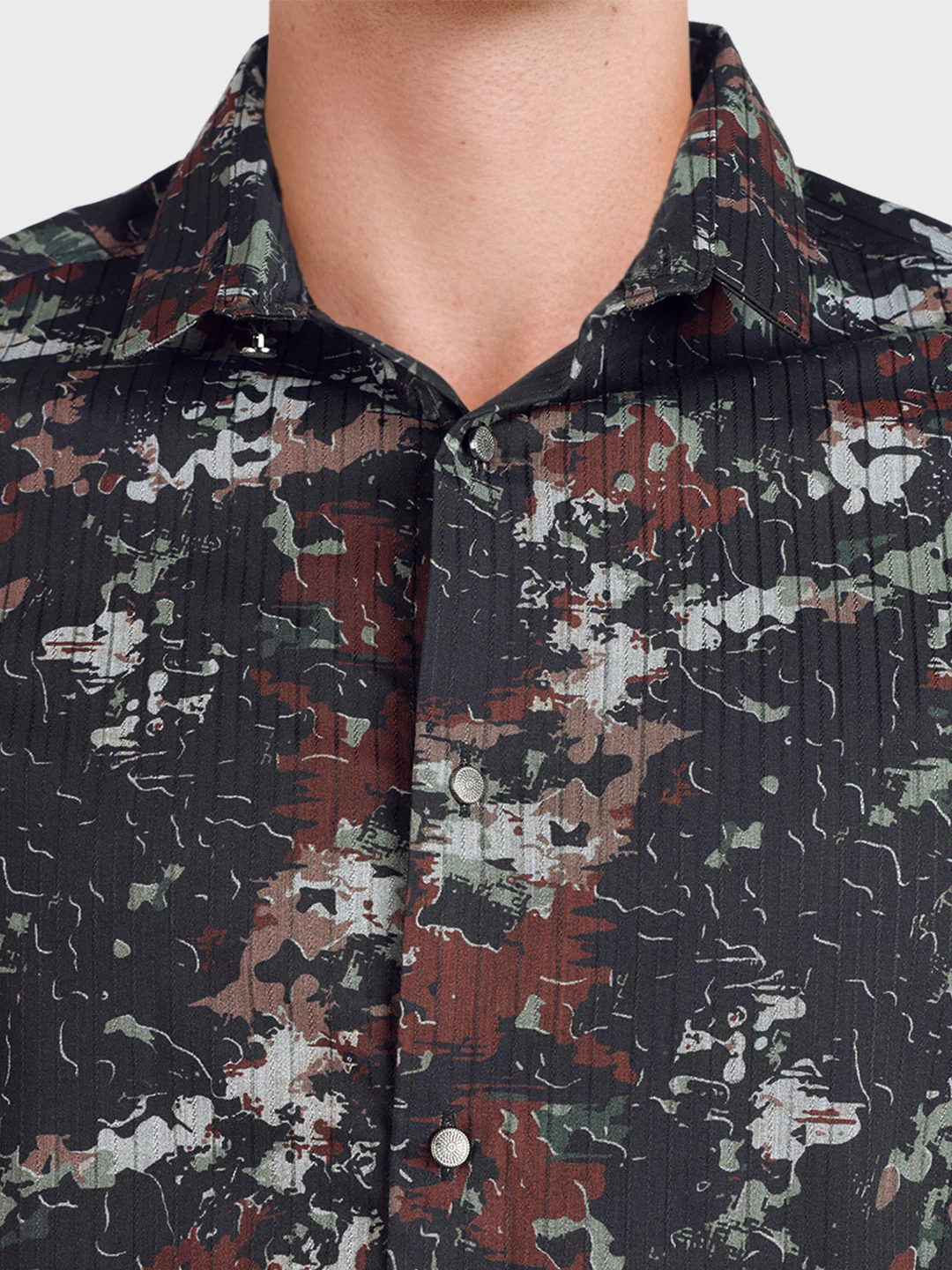 Men's Green Slim Fit Printed Casual Shirt - Image 3
