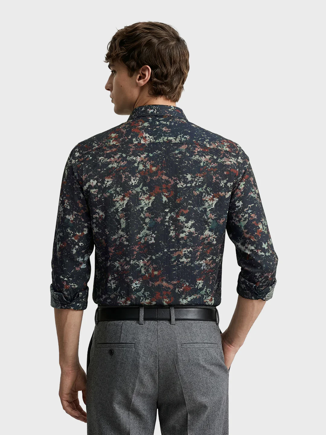 Men's Green Slim Fit Printed Casual Shirt - Image 5