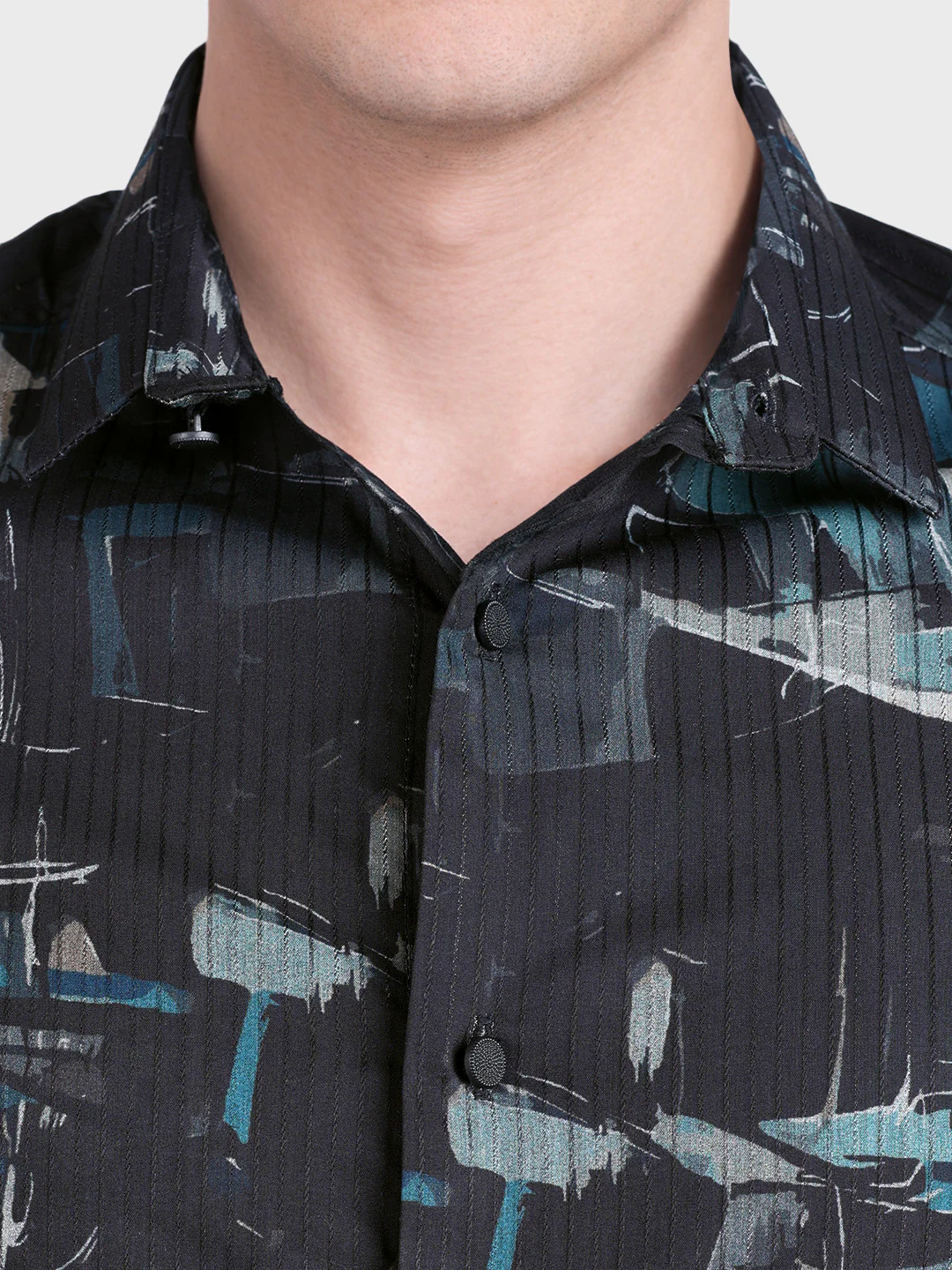 Men's Green Slim Fit Printed Casual Shirt - Image 3
