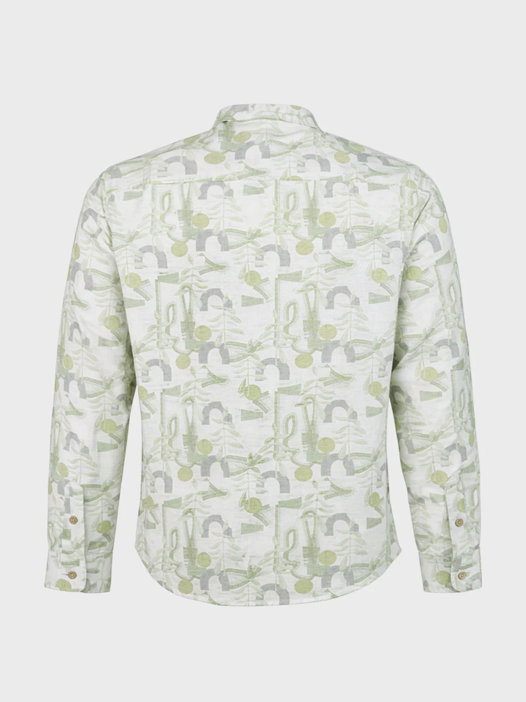 Men's Green Slim Fit Printed Casual Shirt - Image 7