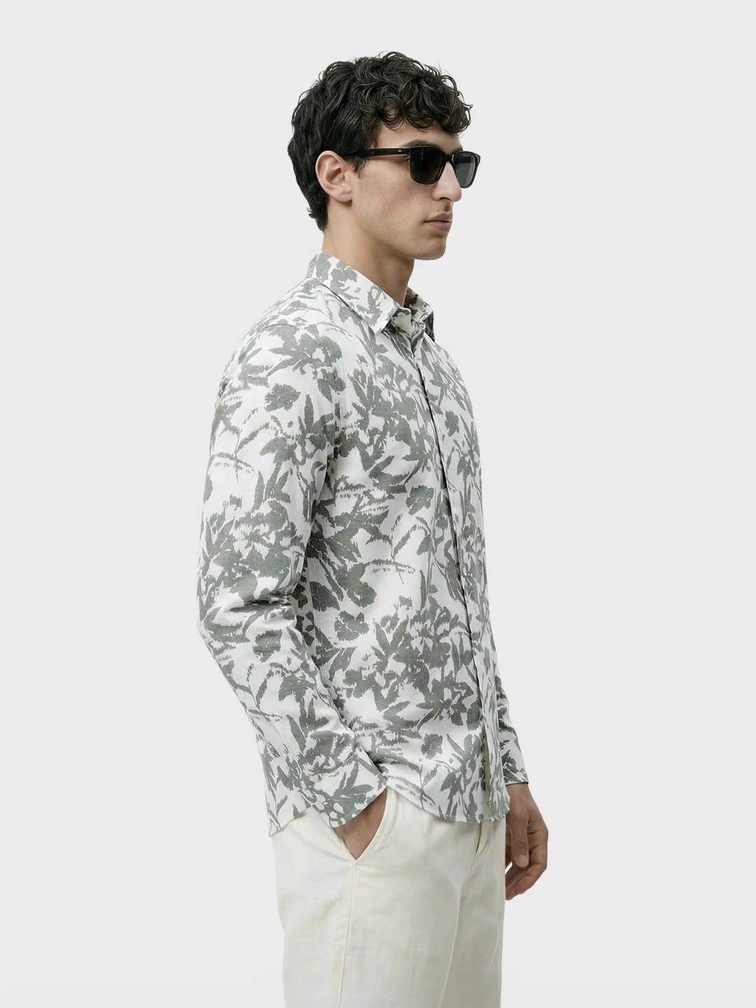 Men's Green Slim Fit Printed Casual Shirts - Image 4