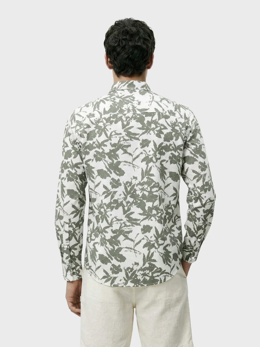 Men's Green Slim Fit Printed Casual Shirts - Image 5