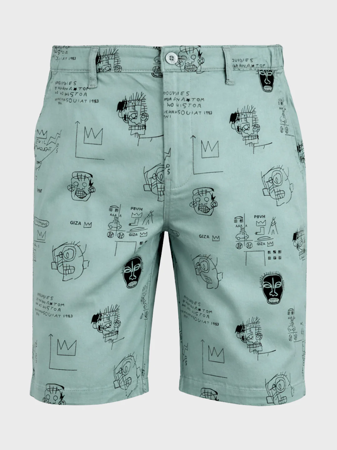 Men's Green Slim Fit Printed Casual Shorts - Image 5