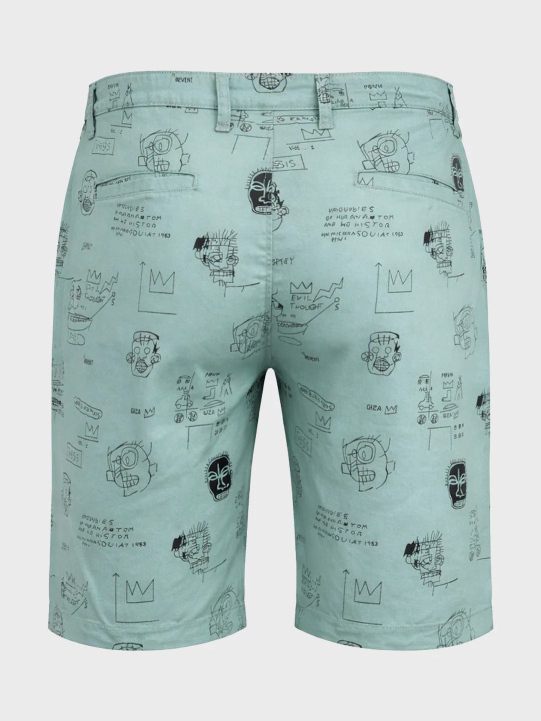 Men's Green Slim Fit Printed Casual Shorts - Image 6