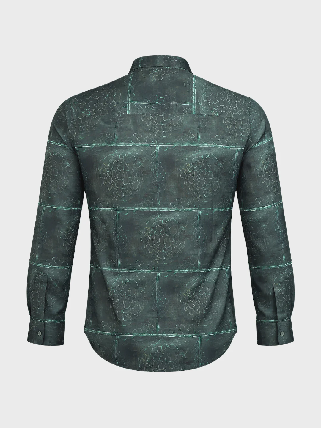 Men's Green Slim Fit Printed Party Wear Shirt - Image 7