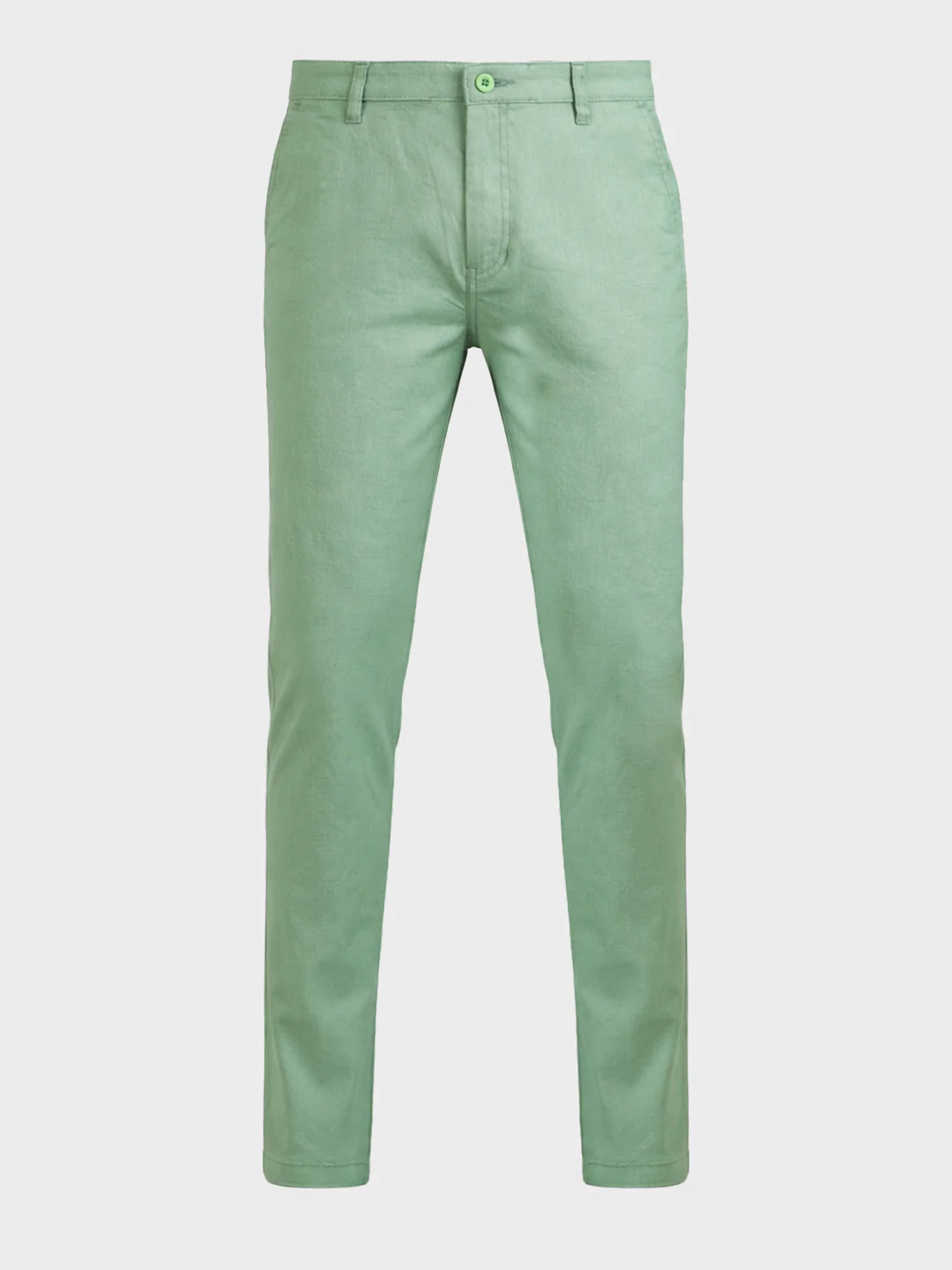 Men's Green Slim Fit Solid Casual Chinos - Image 6