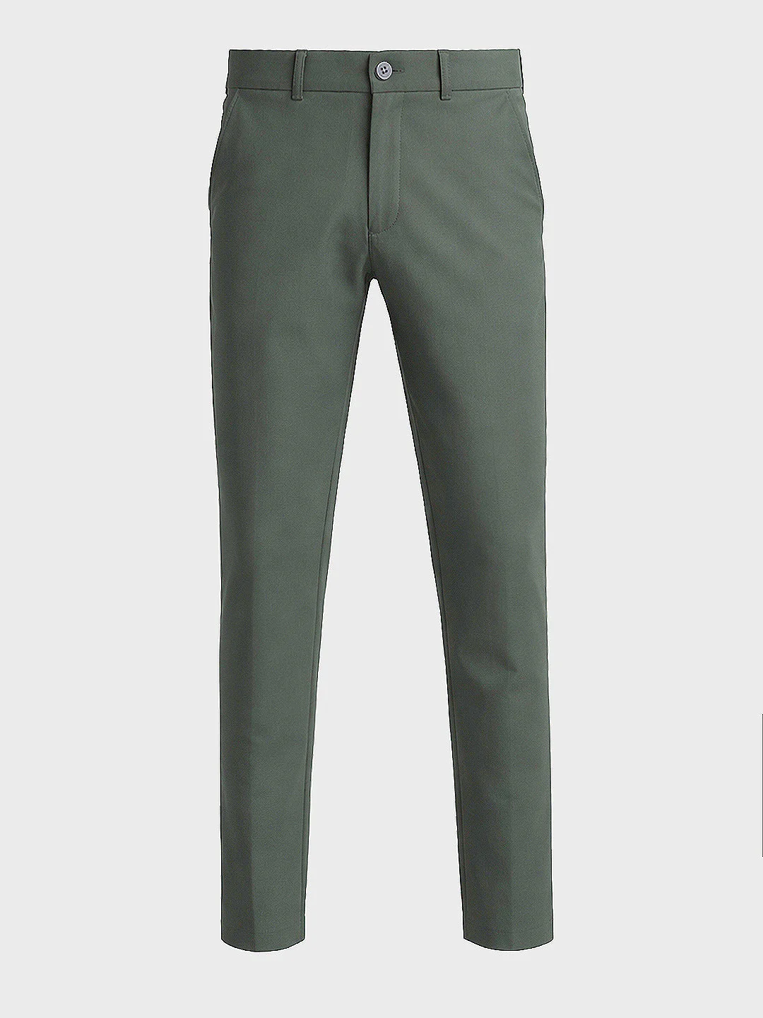 Men's Green Slim Fit Solid Casual Chinos - Image 5