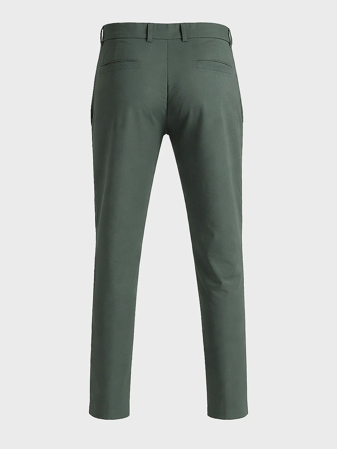 Men's Green Slim Fit Solid Casual Chinos - Image 6