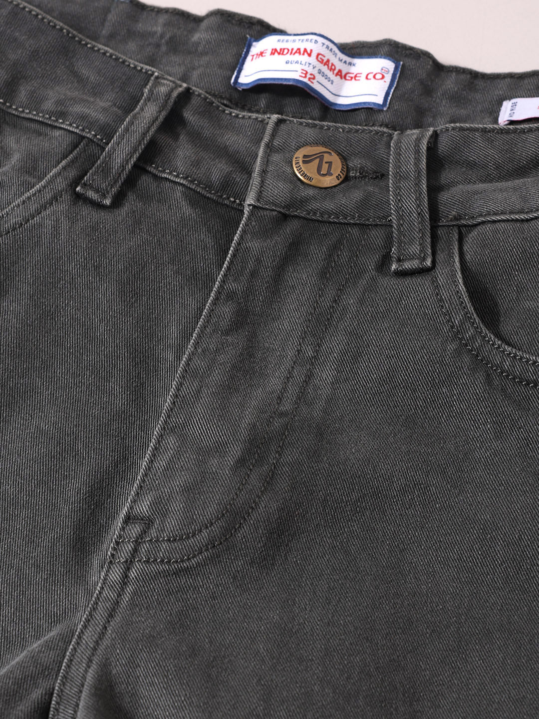 Men's Green Slim Fit Solid Casual Jeans - Image 6