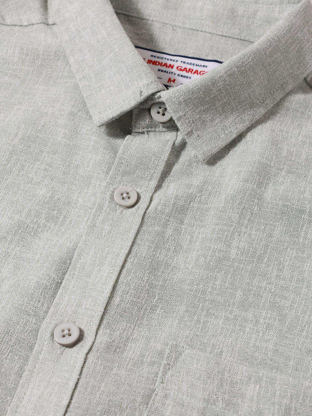 Men's Green Slim Fit Solid Casual Shirt - Image 6