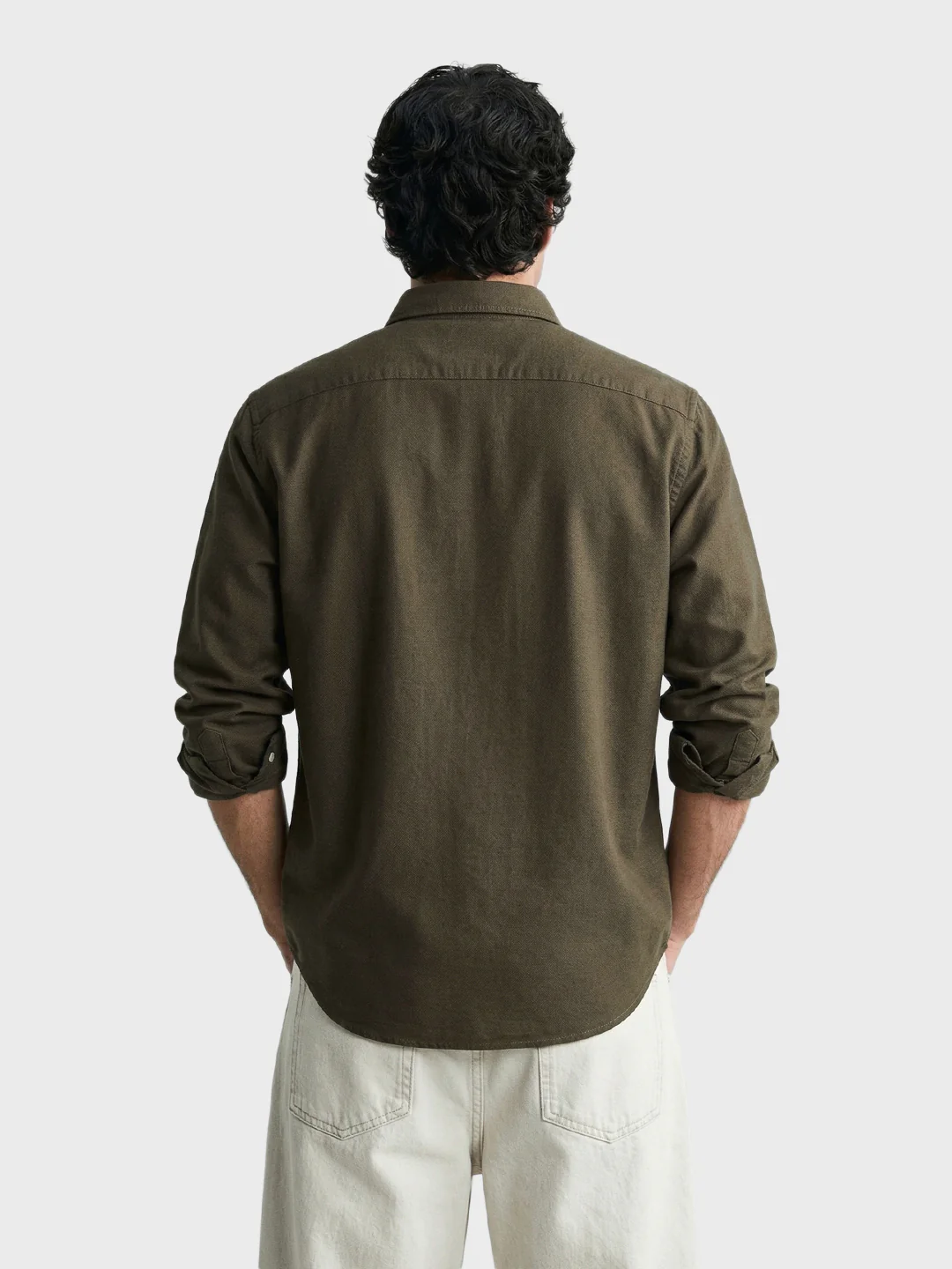 Men's Green Slim Fit Solid Casual Shirt - Image 5