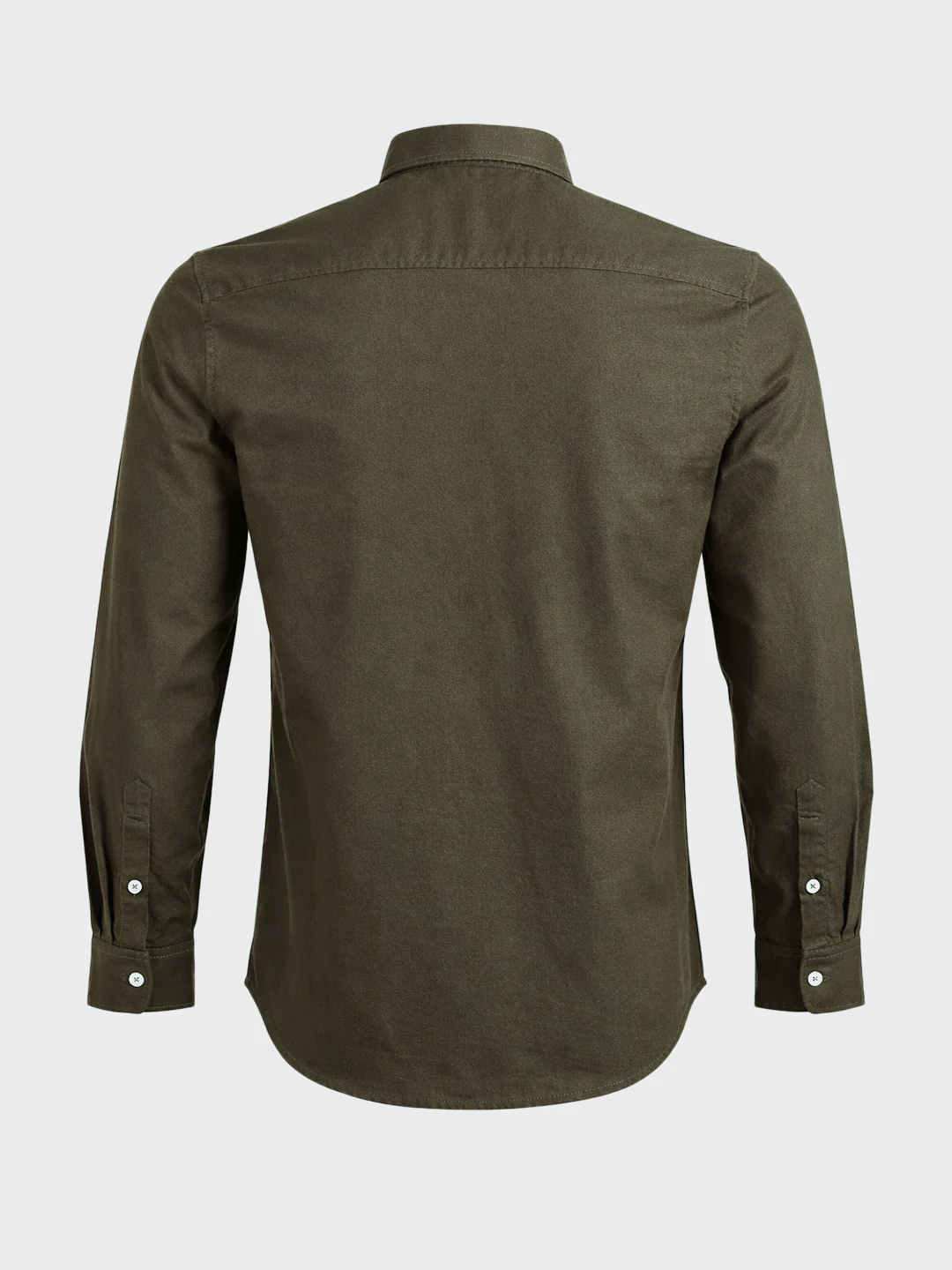 Men's Green Slim Fit Solid Casual Shirt - Image 7