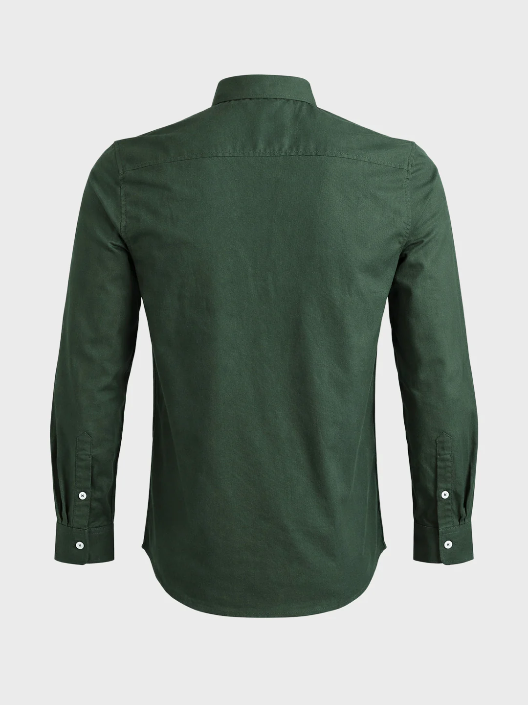 Men's Green Slim Fit Solid Casual Shirt - Image 7