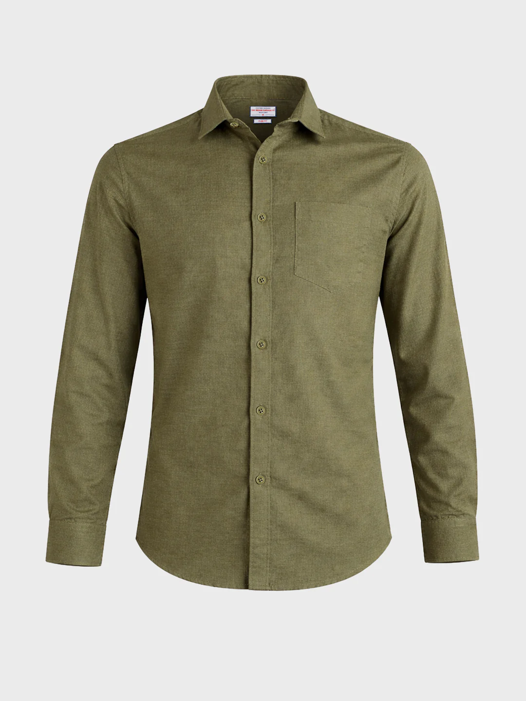 Men's Green Slim Fit Solid Casual Shirt - Image 5