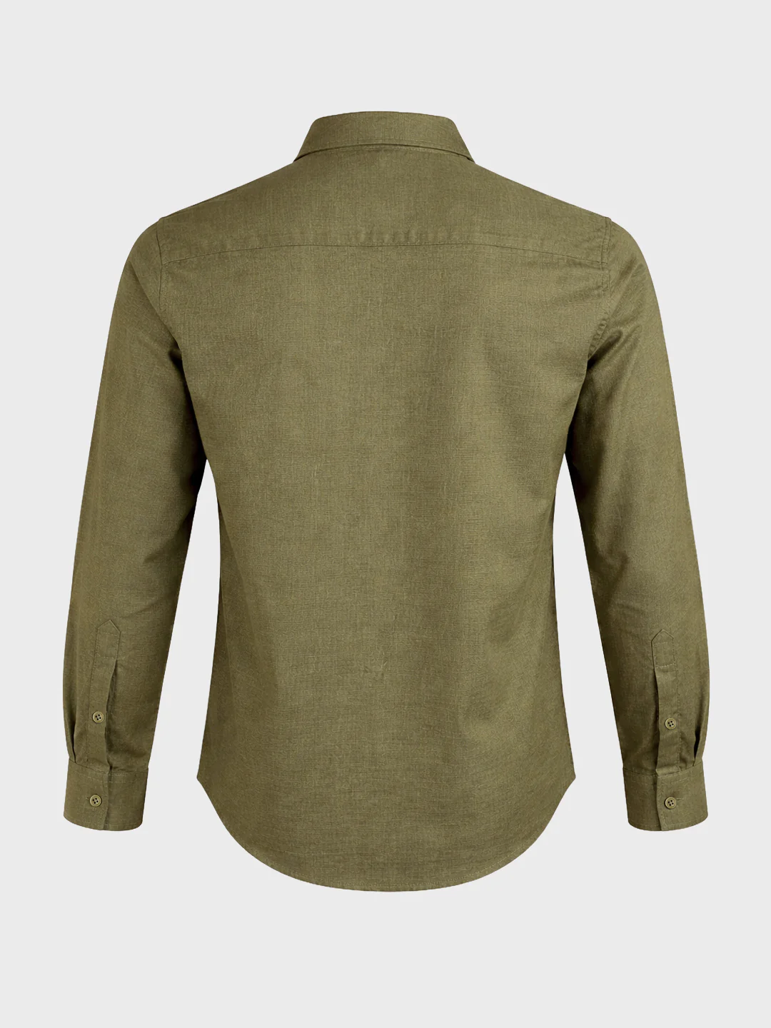Men's Green Slim Fit Solid Casual Shirt - Image 6