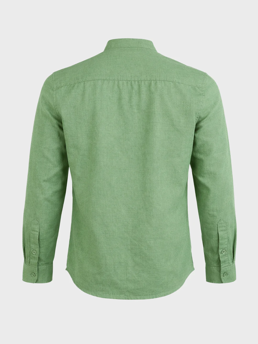 Men's Green Slim Fit Solid Casual Shirts - Image 7