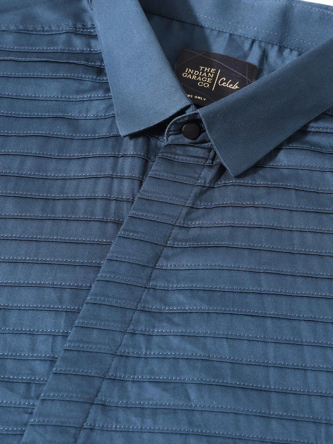 Men's Green Slim Fit Solid Party Wear Shirt - Image 3