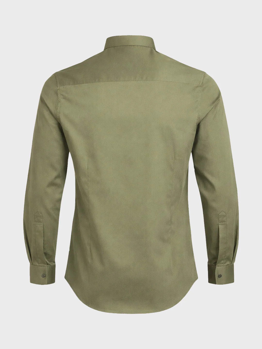 Men's Green Slim Fit Solid Party Wear Shirt - Image 5