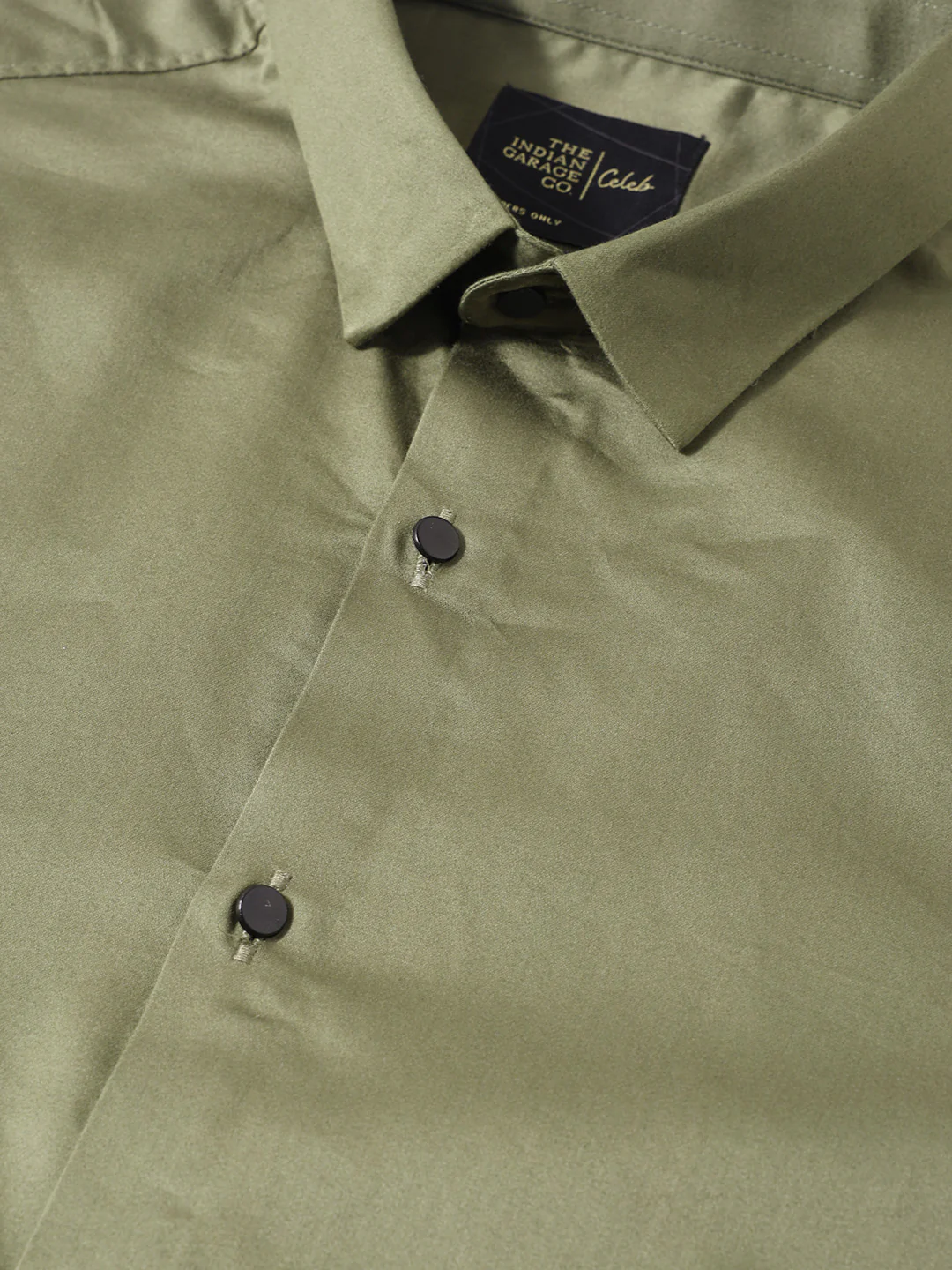 Men's Green Slim Fit Solid Party Wear Shirt - Image 6