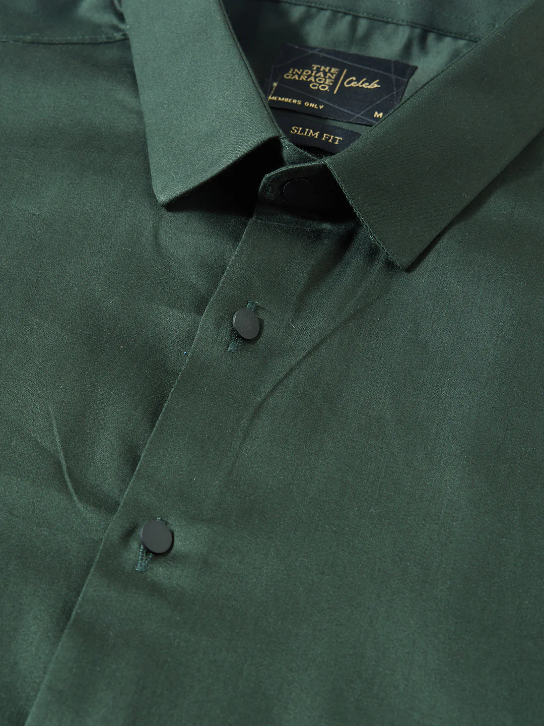 Men's Green Slim Fit Solid Party Wear Shirt - Image 6
