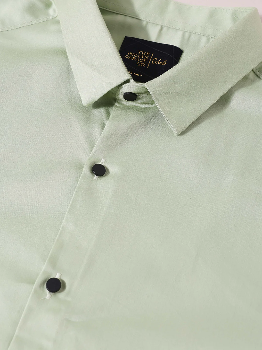 Men's Green Slim Fit Solid Party Wear Shirt - Image 3
