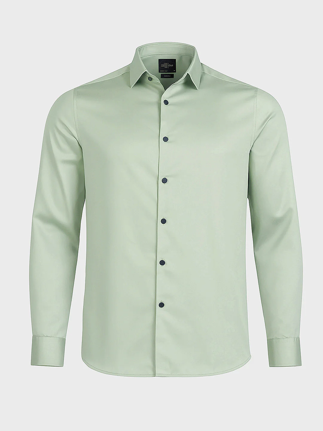 Men's Green Slim Fit Solid Party Wear Shirt - Image 4