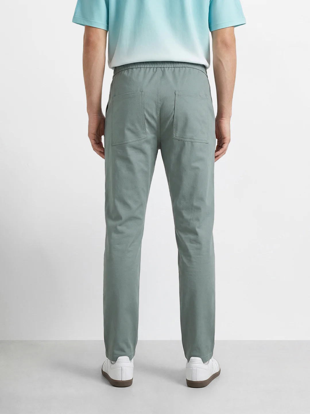 Men's Green Slim Fit Solid Utility Cargo - Image 4