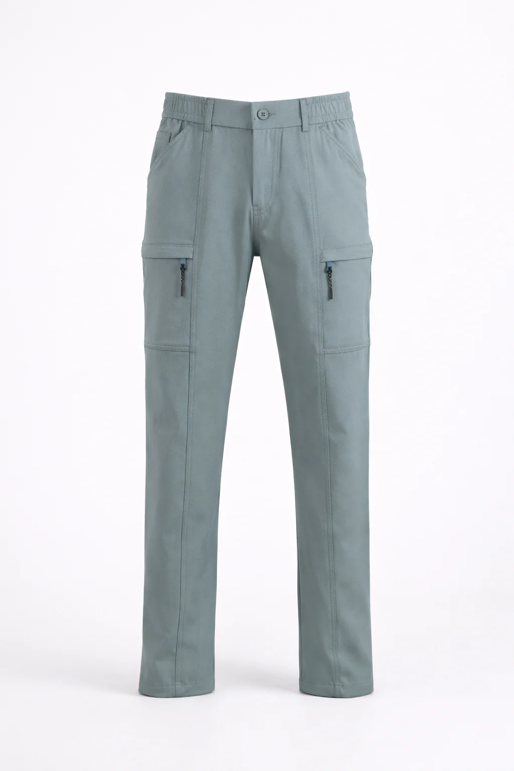 Men's Green Slim Fit Solid Utility Cargo - Image 8