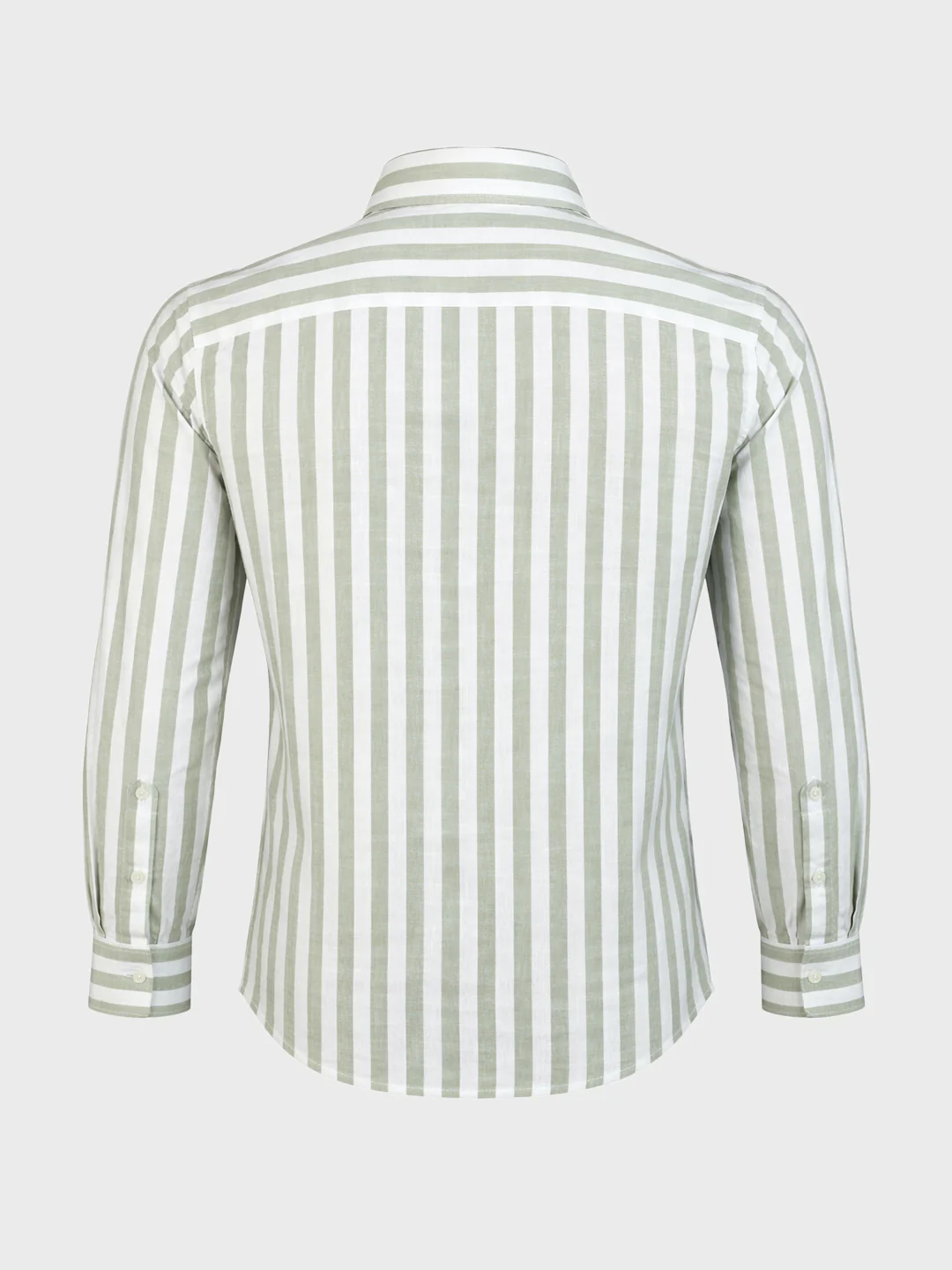 Men's Green Slim Fit Striped Casual Shirt - Image 7