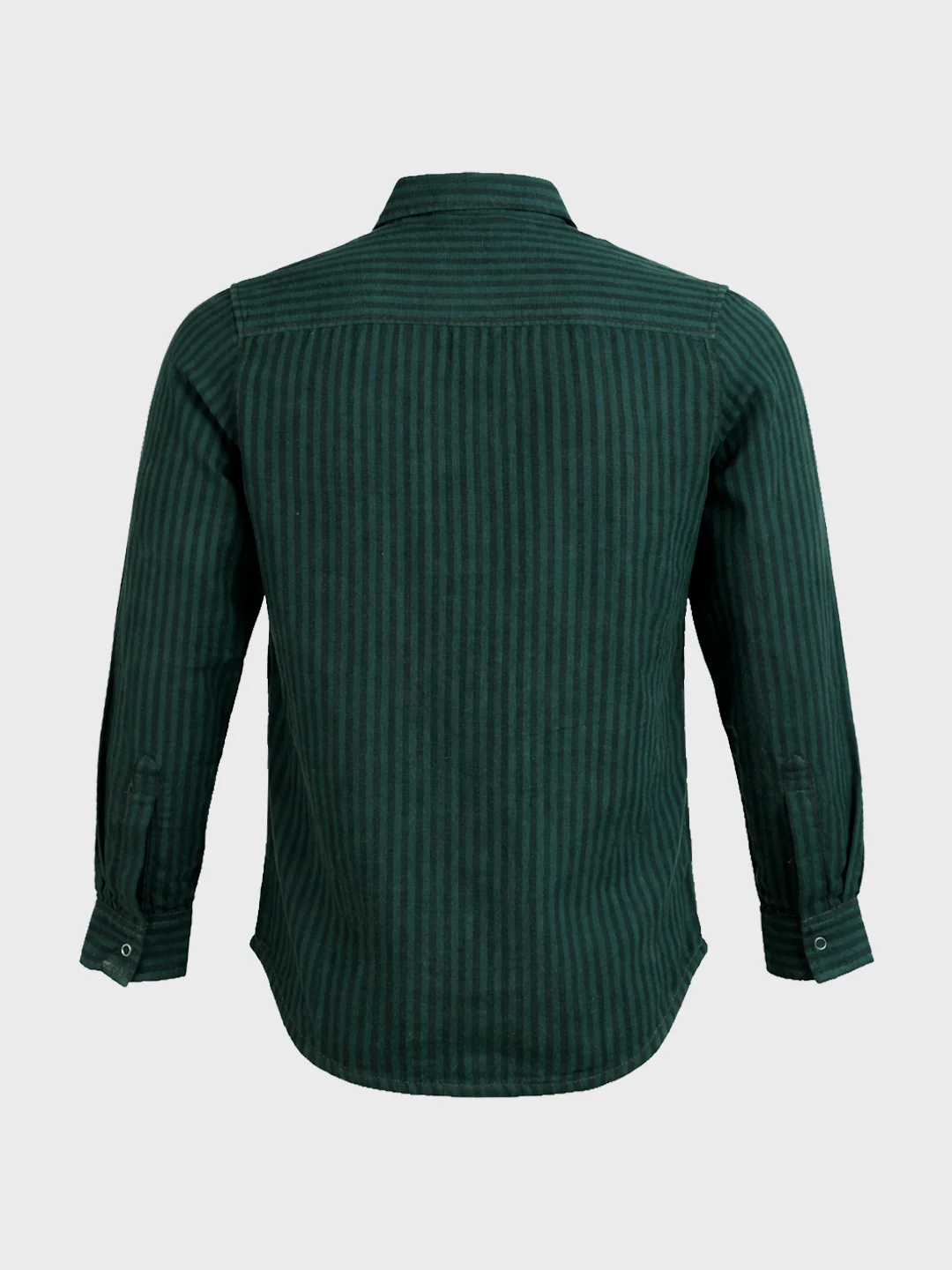 Men's Green Slim Fit Striped Casual Shirt - Image 7
