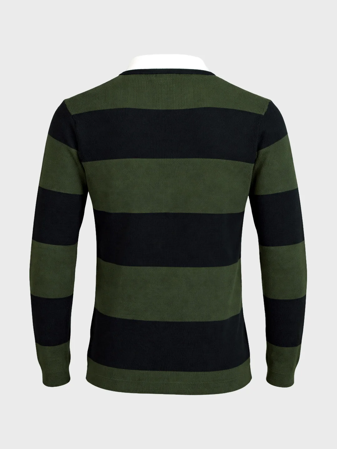 Men's Green Slim Fit Striped Flat Knit T-Shirt - Image 6