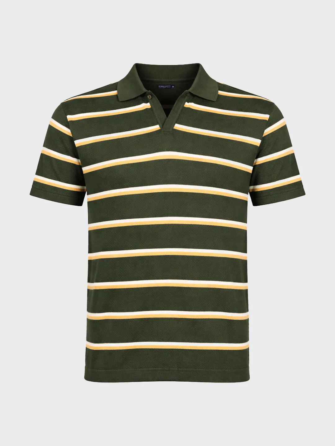 Men's Green Slim Fit Striped Flat Knit T-Shirt - Image 5