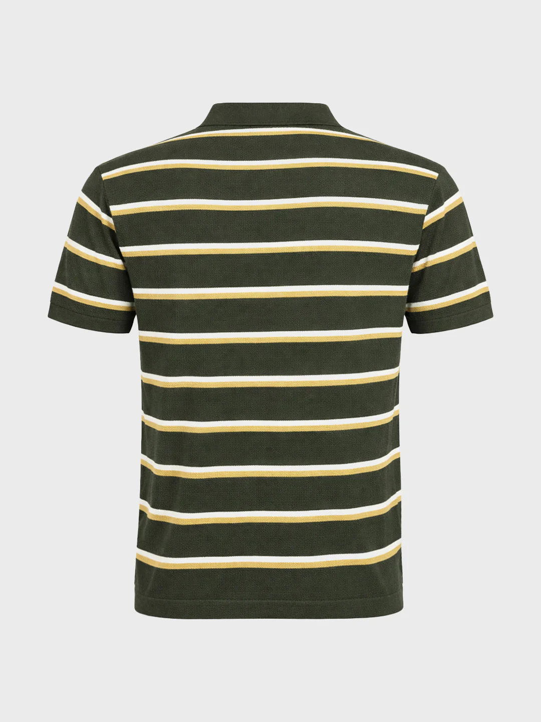 Men's Green Slim Fit Striped Flat Knit T-Shirt - Image 6