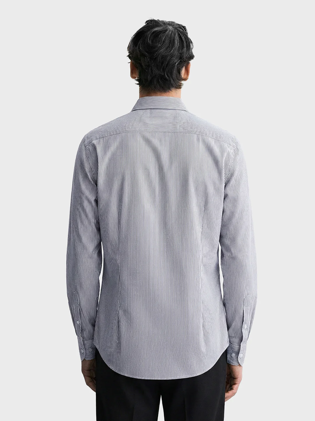 Men's Green Slim Fit Striped Formal Shirt - Image 2
