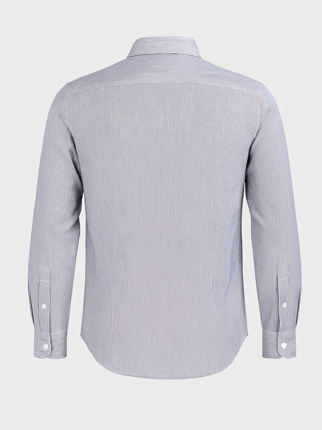 Men's Green Slim Fit Striped Formal Shirt - Image 4